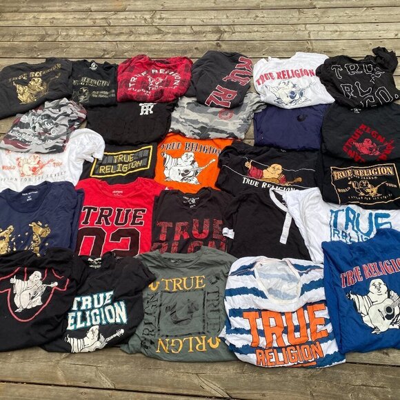 HUGE LOT OF 26 TRUE RELIGION T SHIRTS SIZE LARGE AND UP - Picture 1 of 4